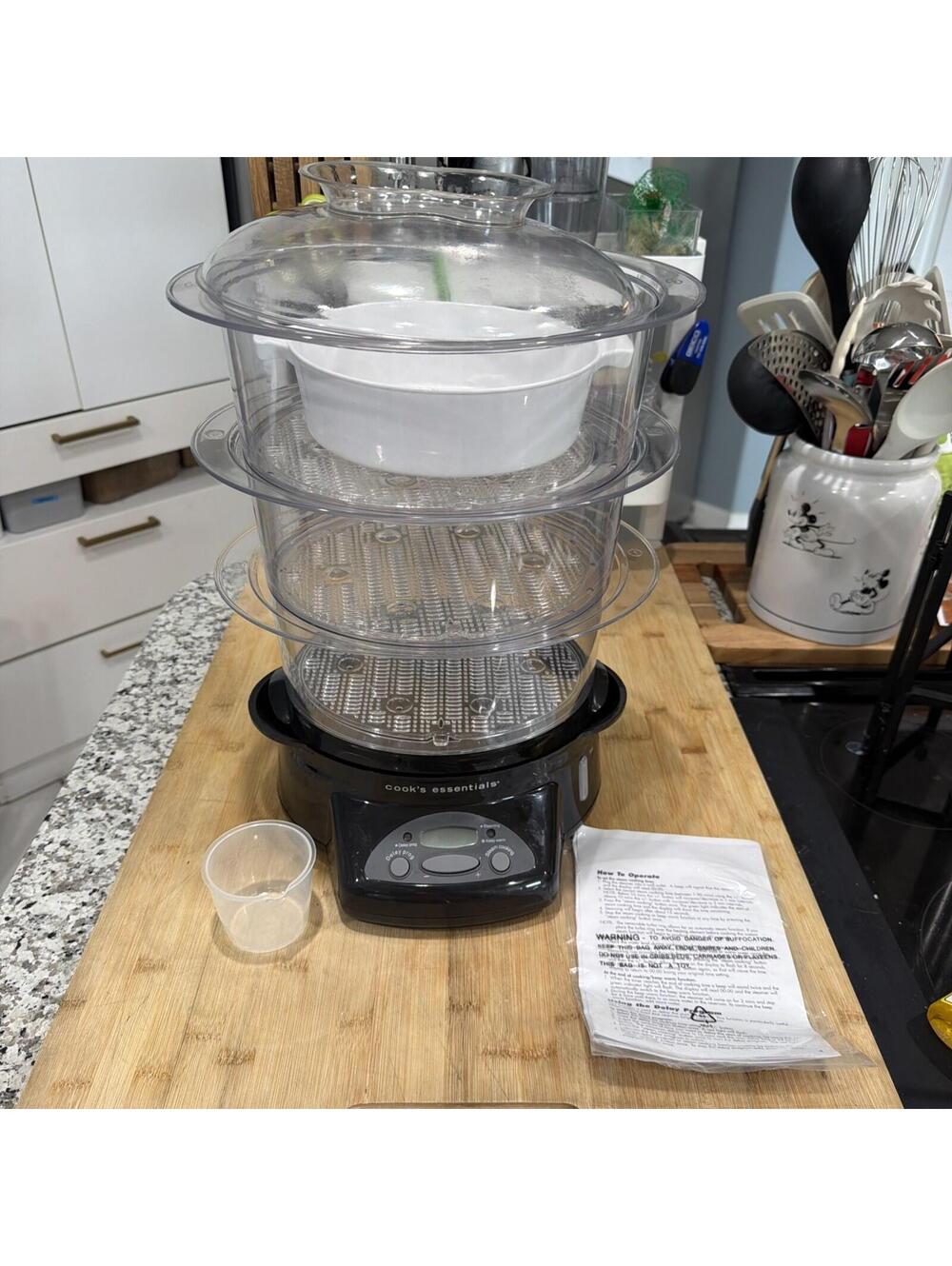 Cook's Essentials Model 97501 3 tier digital steamer with rice bowl no manual *